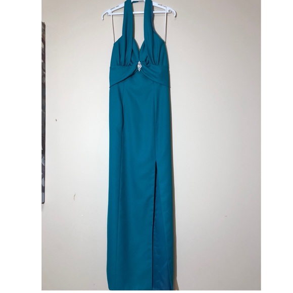 Mike Benet Dresses & Skirts - Teal Halter Formal/Prom Dress